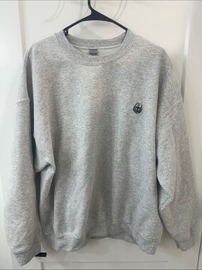Gildan Grey Crewneck Sweatshirt with Small Chest Emblem